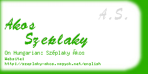akos szeplaky business card